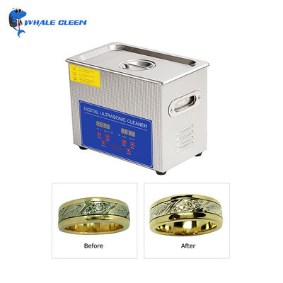 Pembersih Perhiasan Ultrasonik Profesional 250W dengan Frekuensi Gelombang Suara yang Bisa Disesuaikan 3.2L Ukuran Unit 26.5x16.5x22cm